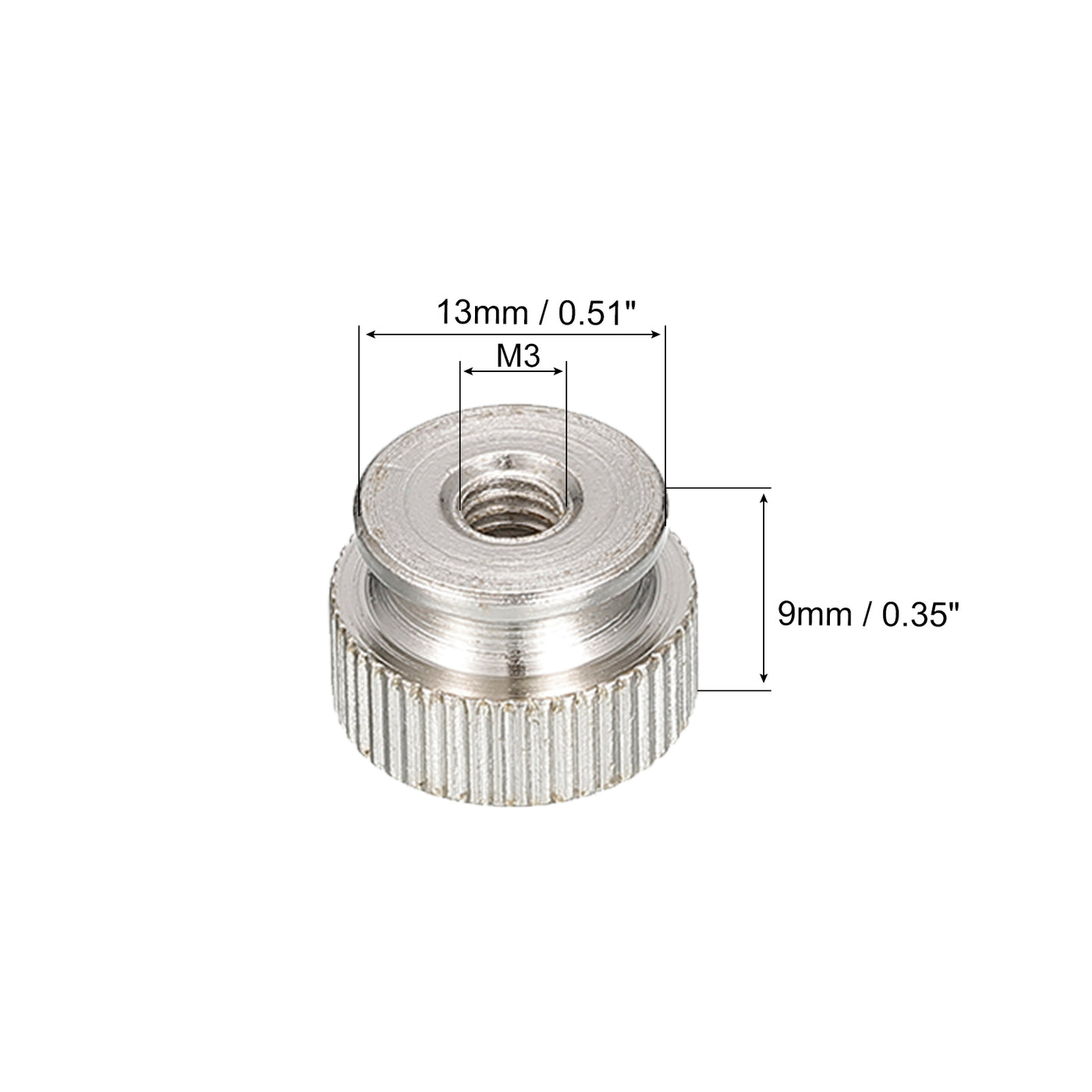 uxcell Uxcell Knurled Thumb Nuts,Carbon Steel Knurled Nut with Collar High Head Blind Hole Knurled Thumb Nuts for 3D Printer Parts