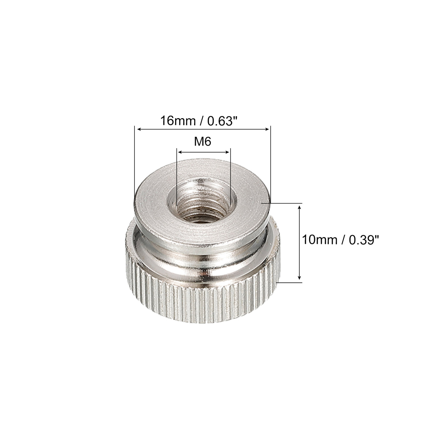 uxcell Uxcell Knurled Thumb Nuts,Carbon Steel Knurled Nut with Collar High Head Blind Hole Knurled Thumb Nuts for 3D Printer Parts