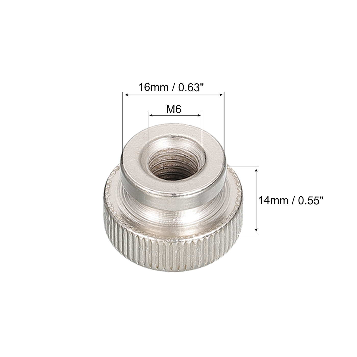 uxcell Uxcell Knurled Thumb Nuts,Carbon Steel Knurled Nut with Collar High Head Blind Hole Knurled Thumb Nuts
