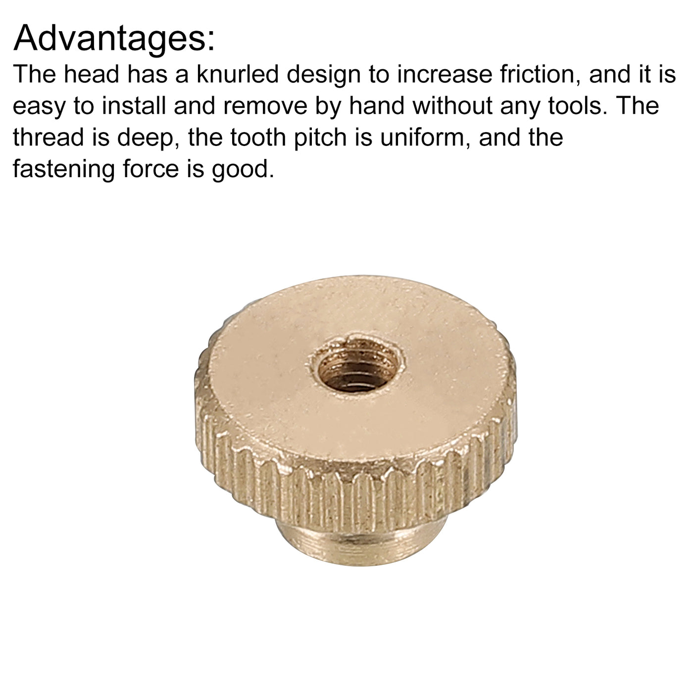 uxcell Uxcell Knurled Thumb Nuts, Brass Knurled Nut with Collar High Head Through Hole Adjusting Nuts for 3D Printer Parts