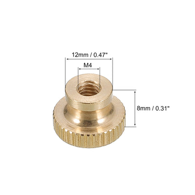 Harfington Uxcell Knurled Thumb Nuts, Brass Knurled Nut with Collar High Head Through Hole Adjusting Nuts for 3D Printer Parts