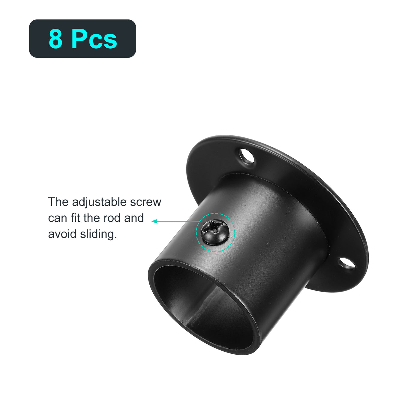 Uxcell Stainless Steel Pole Sockets Flange Rod Holder Bracket Support ...