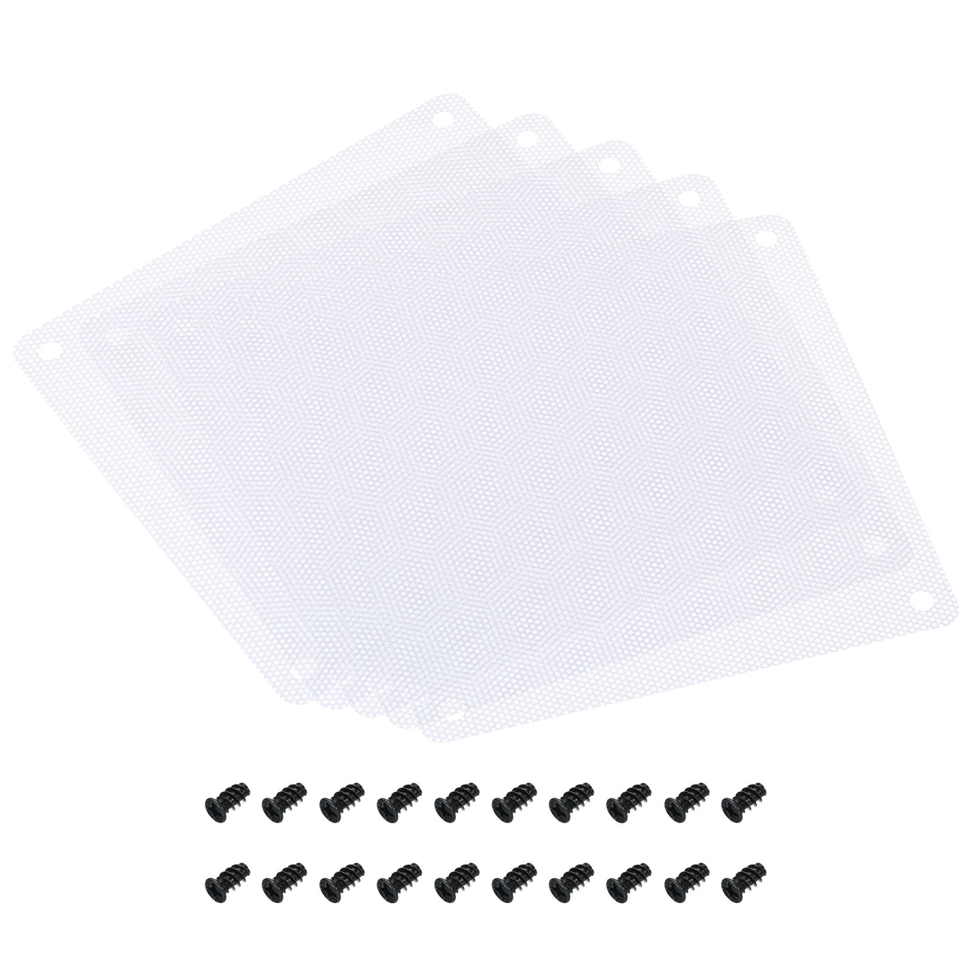 Harfington 120mm Fan Dust Filter with Screw, 5 Pack PVC Dustproof Mesh Cover Guard, White