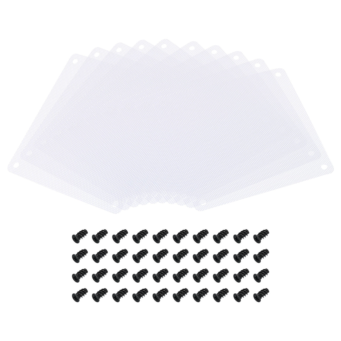 Harfington 120mm Fan Dust Filter with Screw, 10 Pack PVC Dustproof Mesh Cover Guard, White