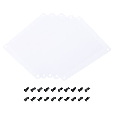 Harfington 140mm Fan Dust Filter with Screw, 5 Pack PVC Dustproof Mesh Cover Guard, White