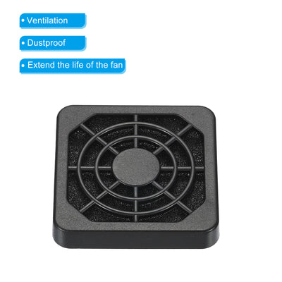 Harfington 40mm Cooling Fan Filter with Screw, 2 Pack ABS Ventilator Grill Guard, Black