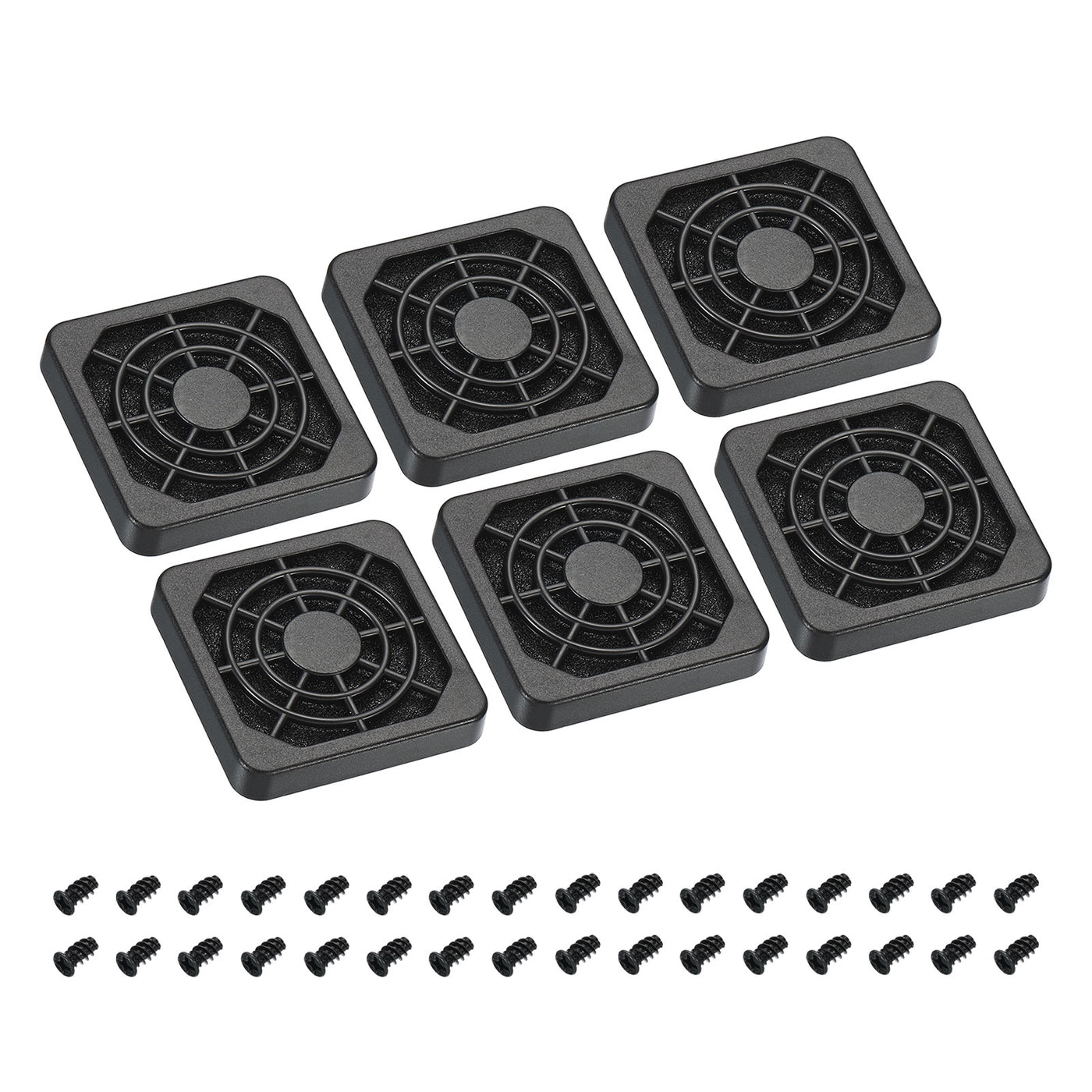 Harfington 40mm Cooling Fan Filter with Screw, 6 Pack ABS Ventilator Grill Guard, Black