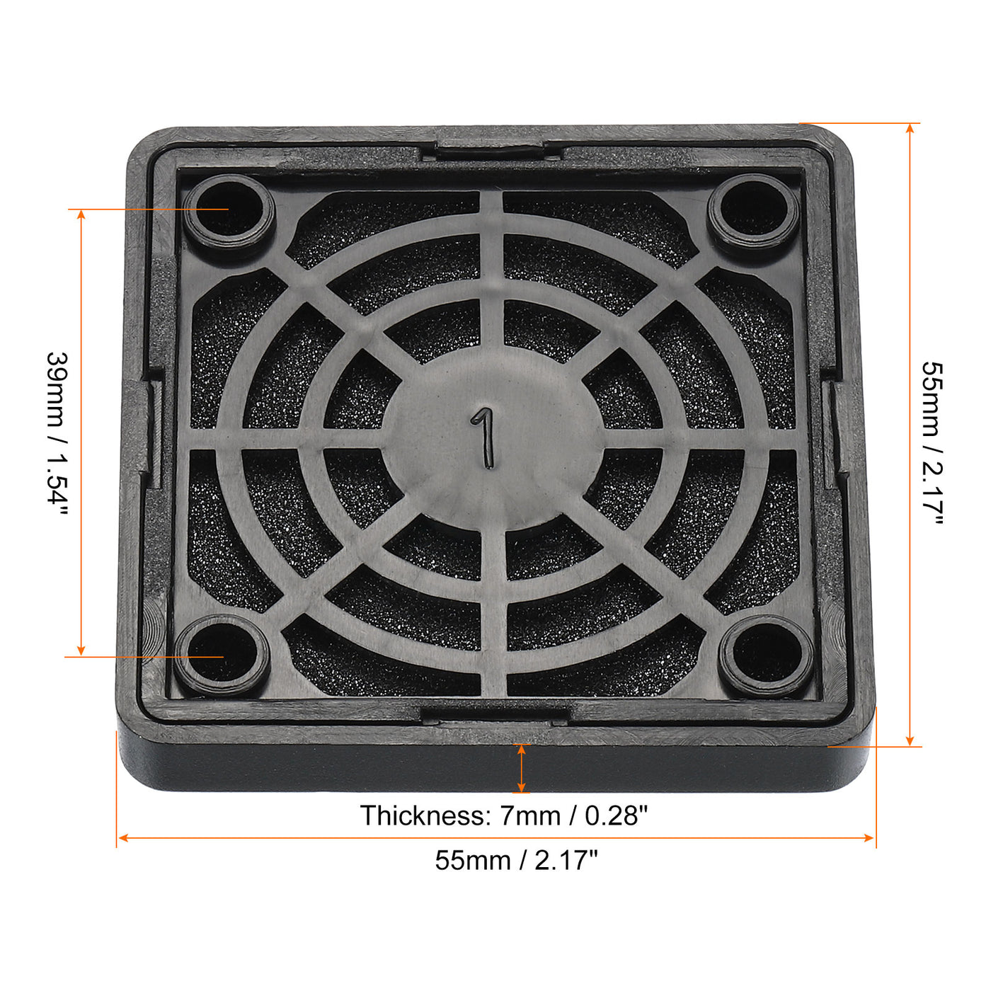 Harfington 50mm Cooling Fan Filter with Screw, 2 Pack ABS Ventilator Grill Guard, Black