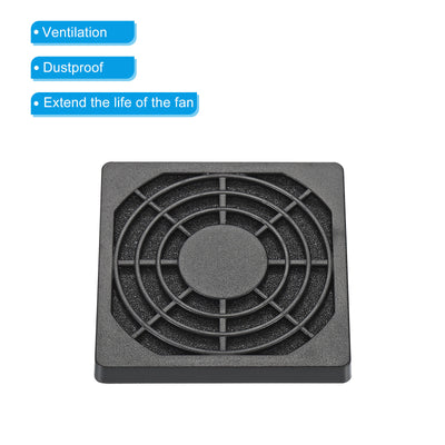 Harfington 60mm Cooling Fan Filter with Screw, 2 Pack ABS Ventilator Grill Guard, Black