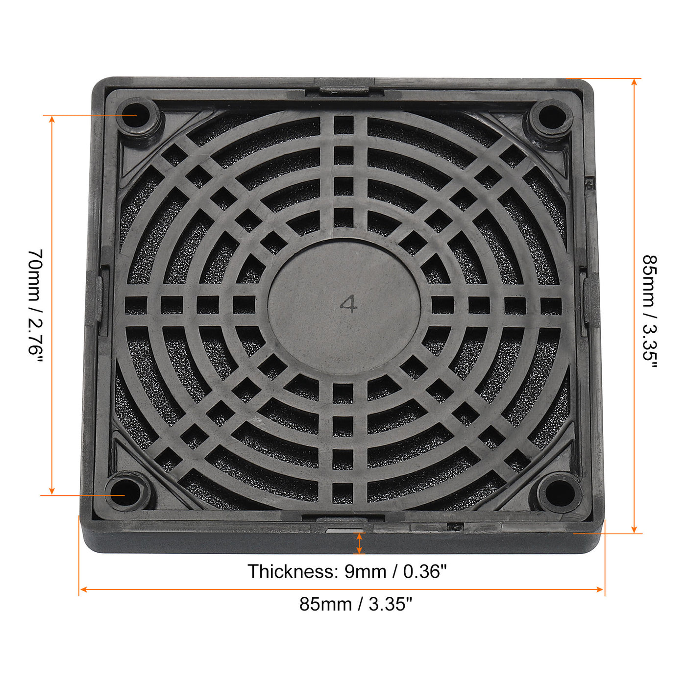 Harfington 80mm Cooling Fan Filter with Screw, 2 Pack ABS Ventilator Grill Guard, Black