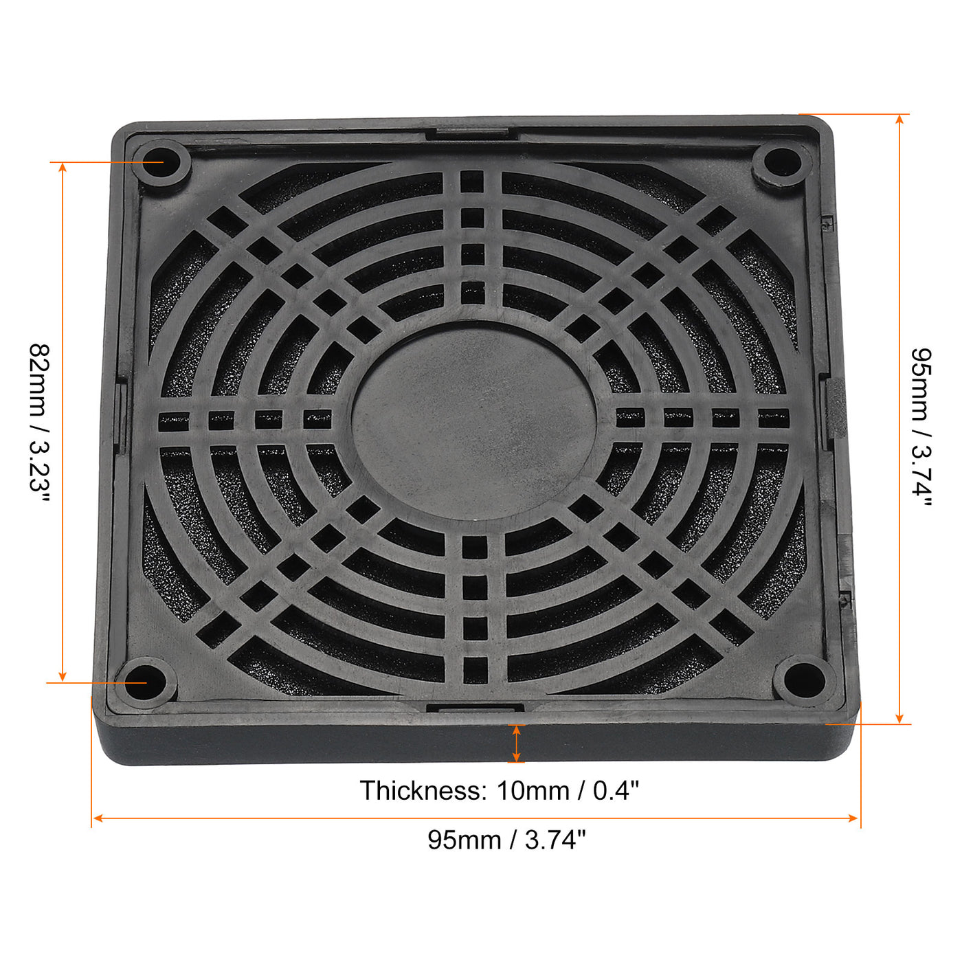 Harfington 92mm Cooling Fan Filter with Screw, 2 Pack ABS Ventilator Grill Guard, Black