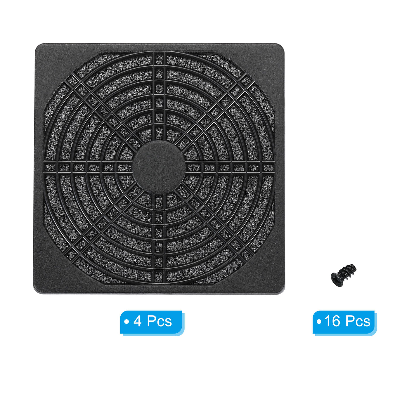 Harfington 120mm Cooling Fan Filter with Screw, 4 Pack ABS Ventilator Grill Guard, Black