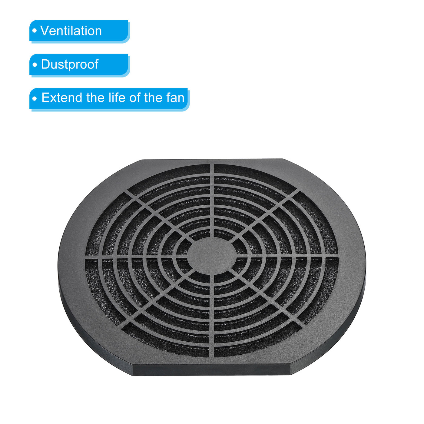 Harfington 172mm Cooling Fan Filter with Screw, 4 Pack ABS Ventilator Grill Guard, Black