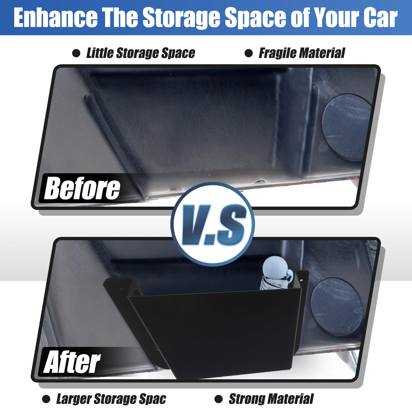 X AUTOHAUX Rear Door Storage Pockets Panels for Ford Bronco 2021 2022 2 4 Door Car Door Side Insert Organizer Box Interior Expansion Accessories Metal Pair