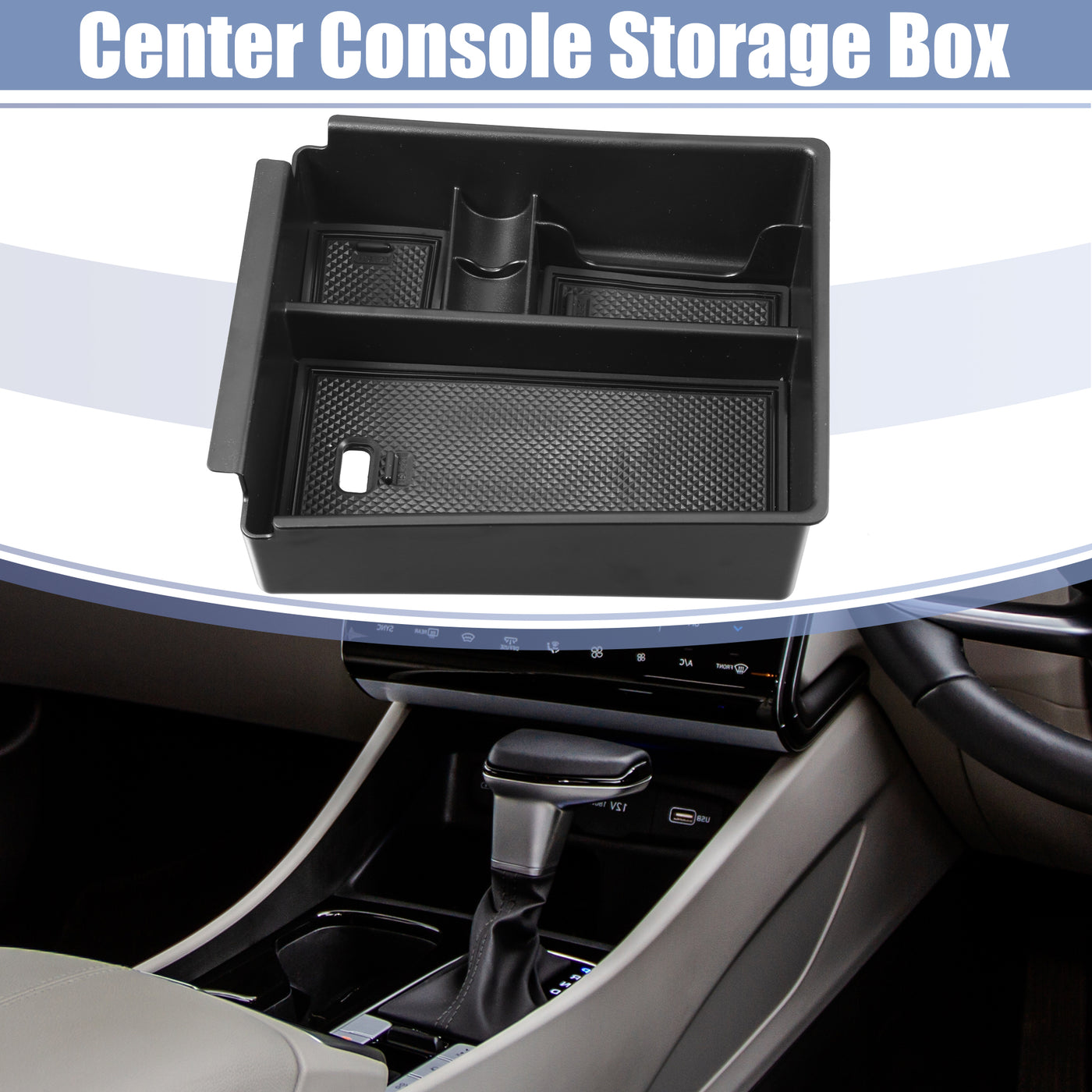 X AUTOHAUX Car Center Console Storage Box Armrests Center Console Accessories Fit for Hyundai Tucson NX4 2021 2022 Black