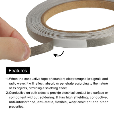 Harfington Faraday Tape 0.31"x65.62 Feet Conductive Cloth Fabric Adhesive Tape 2Pcs