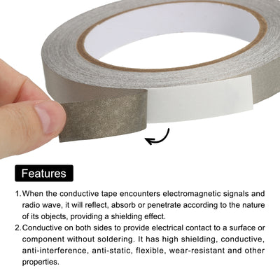 Harfington Faraday Tape 0.59"x65.62 Feet Conductive Cloth Fabric Adhesive Tape