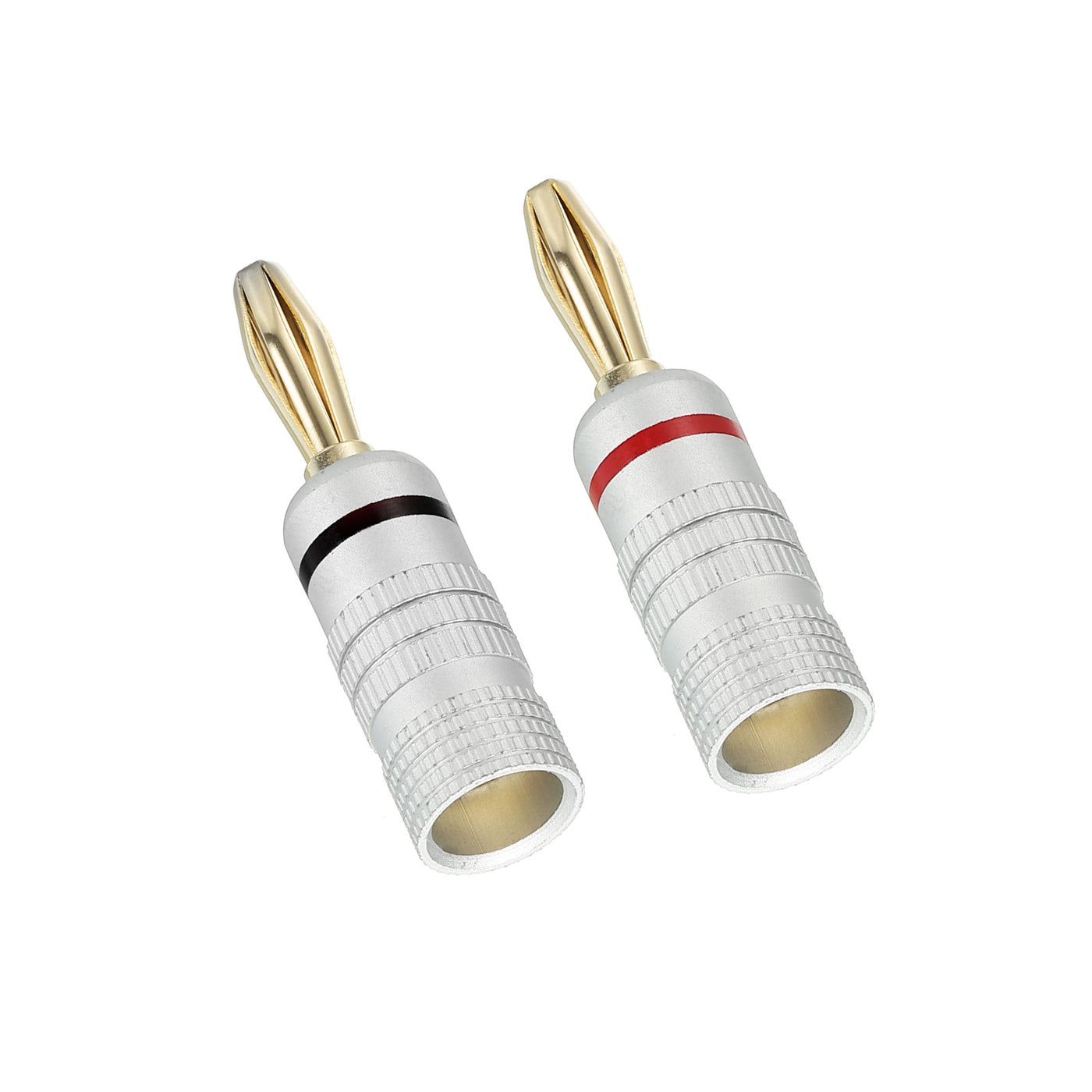 Harfington Banana Plugs Speaker Banana Plugs Closed Screw Type 4mm Gold-Plated Copper Straight Head for Speaker Wires, Sound Systems, Video Receivers Pack of 2
