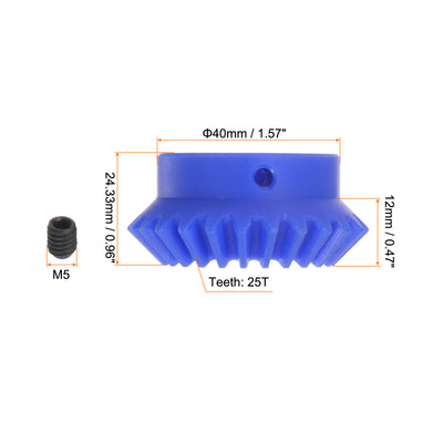 Harfington 2.0 Modulus 25 Teeth 14mm Inner Hole Plastic Tapered Bevel Gear with Keyway