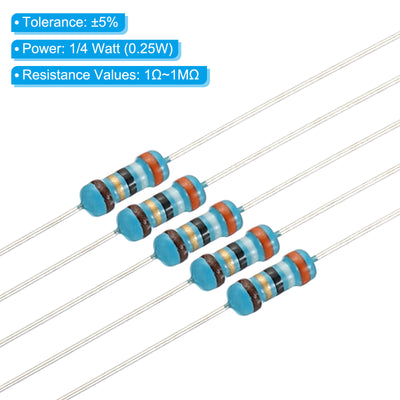 Harfington 1450pcs Metal Film Resistor Assortment Kit 1 Ohm - 1M Ohm, 145 Values 1/4W 5% Tolerance for DIY Projects Experiments