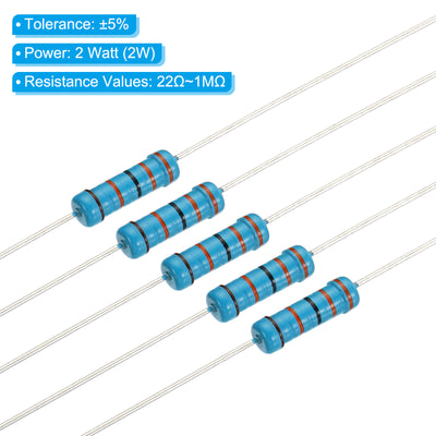 Harfington 230pcs Metal Film Resistor Assortment Kit 22 Ohm - 1M Ohm, 23 Values 2W 5% Tolerance for DIY Projects Experiments