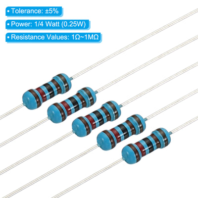 Harfington 1350pcs Metal Film Resistor Assortment Kit 1 Ohm - 1M Ohm, 135 Values 1/4W 5% Tolerance for DIY Projects Experiments