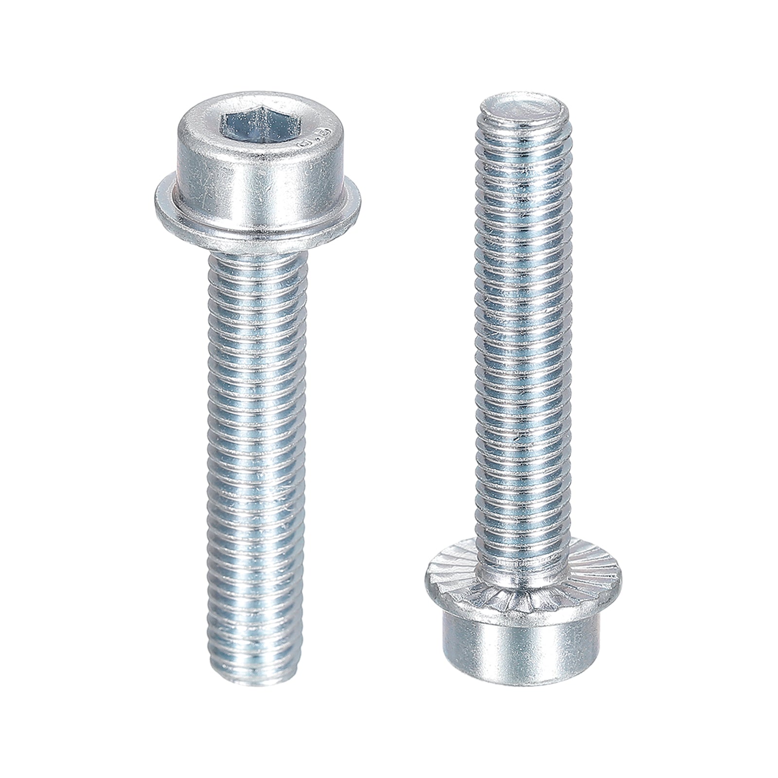 Uxcell M8x40mm Flanged Socket Head Screws, 10pcs 8.8 Grade Carbon Steel