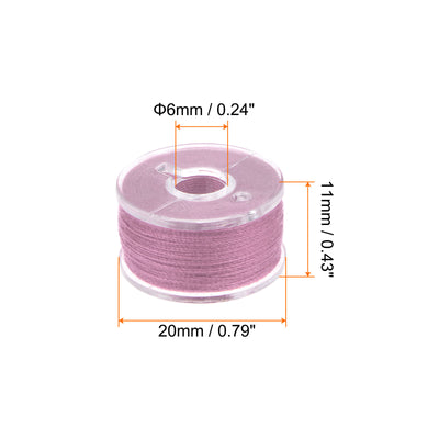 Harfington Prewound Sewing Bobbin Thread Set of 10pcs W Storage Plastic Case, Pink Series