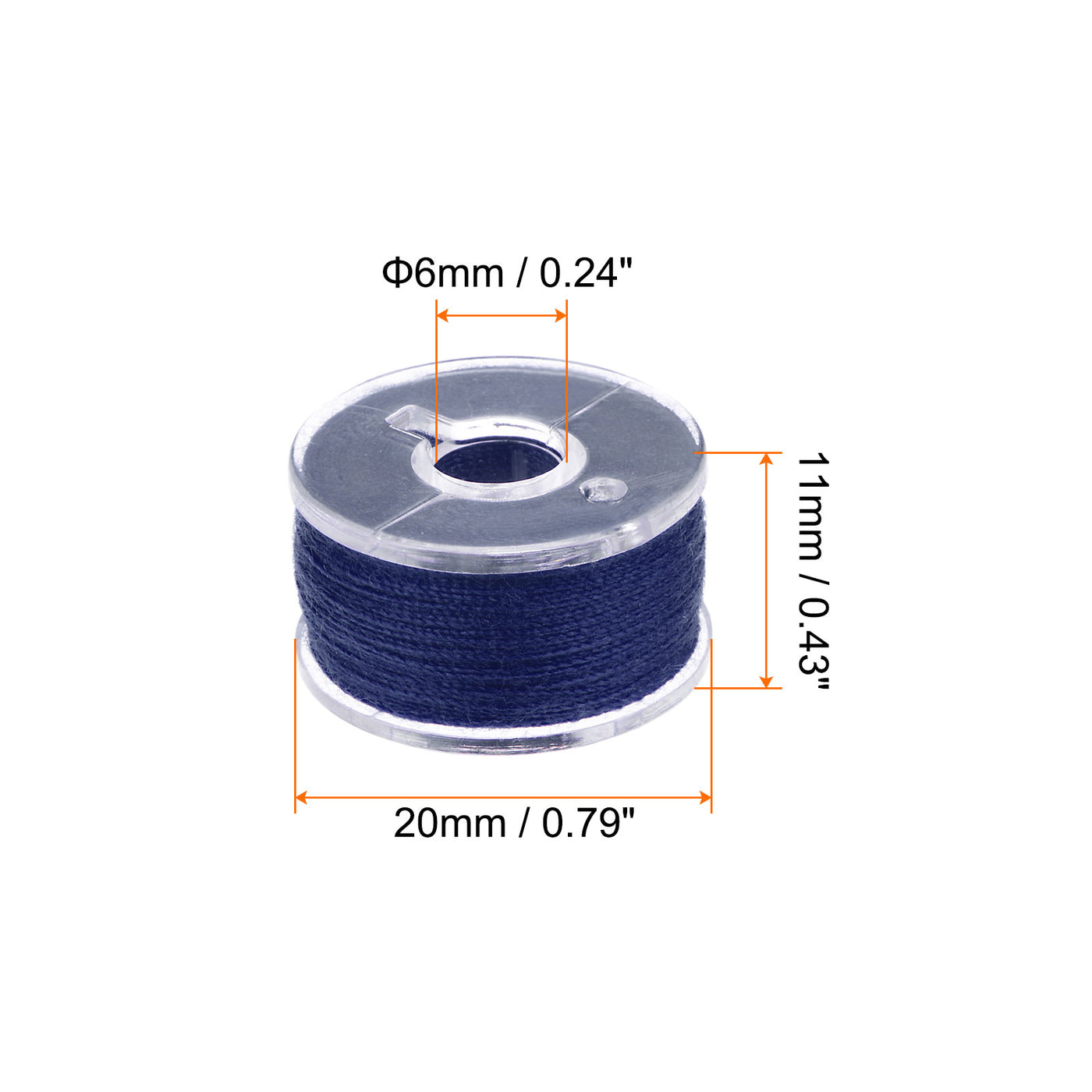 Harfington Prewound Sewing Bobbin Thread Set of 10pcs W Storage Plastic Case, Blue Series
