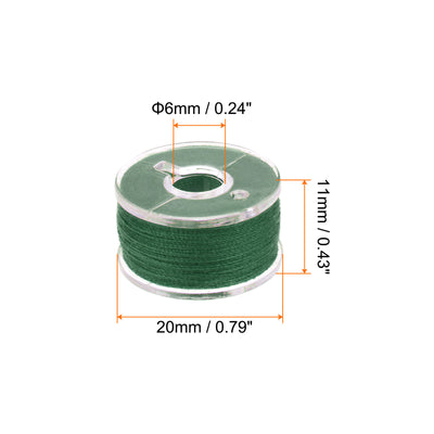 Harfington Prewound Sewing Bobbins Thread with Bobbin Case and Storage Box, Green Series