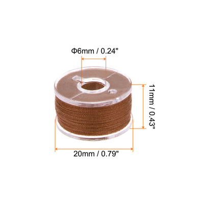 Harfington Prewound Sewing Bobbin Thread Set of 10pcs W Storage Plastic Case, Brown Series