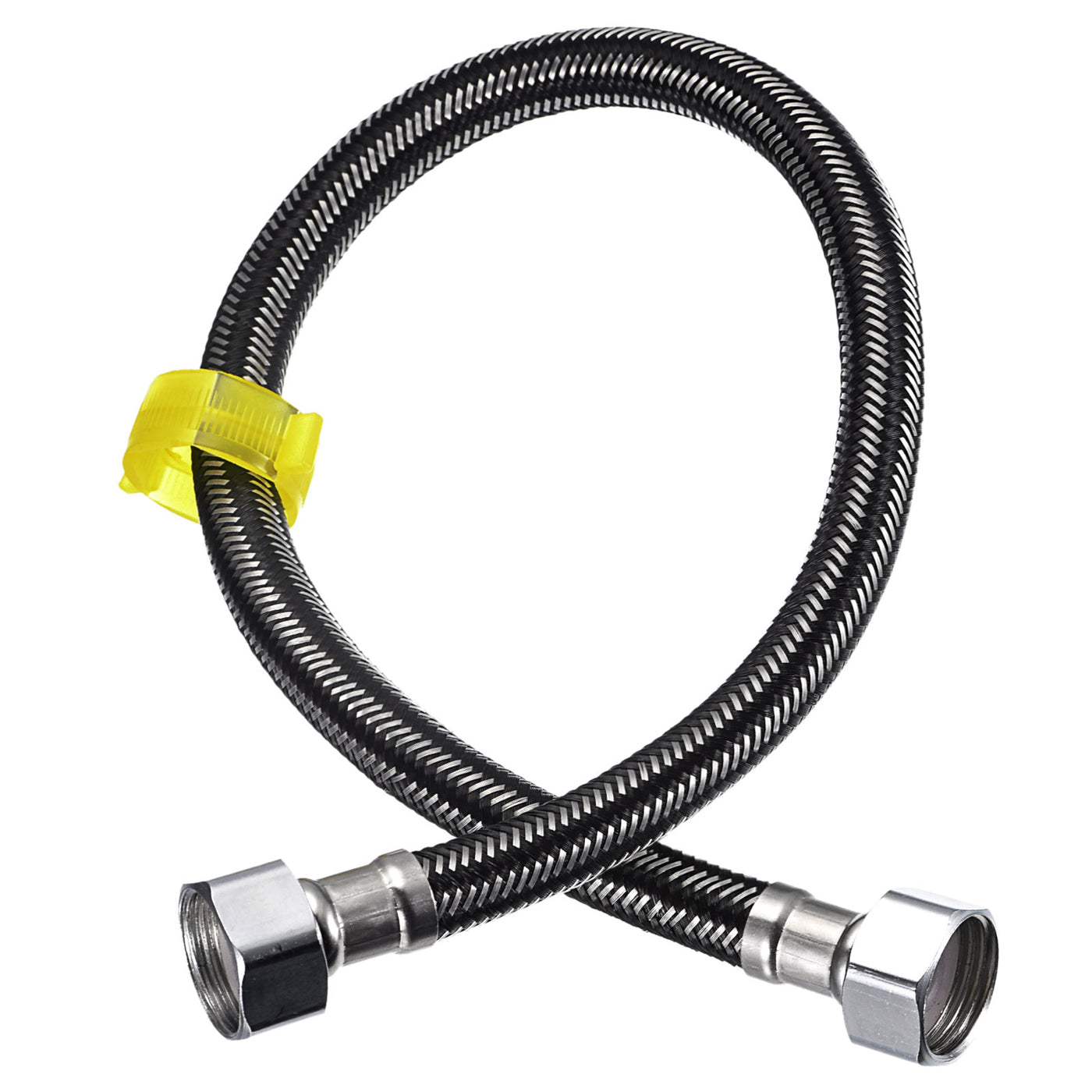 uxcell Uxcell Faucet Supply Line Connector, G1/2 Female x G1/2 Female 20" Hose, Black