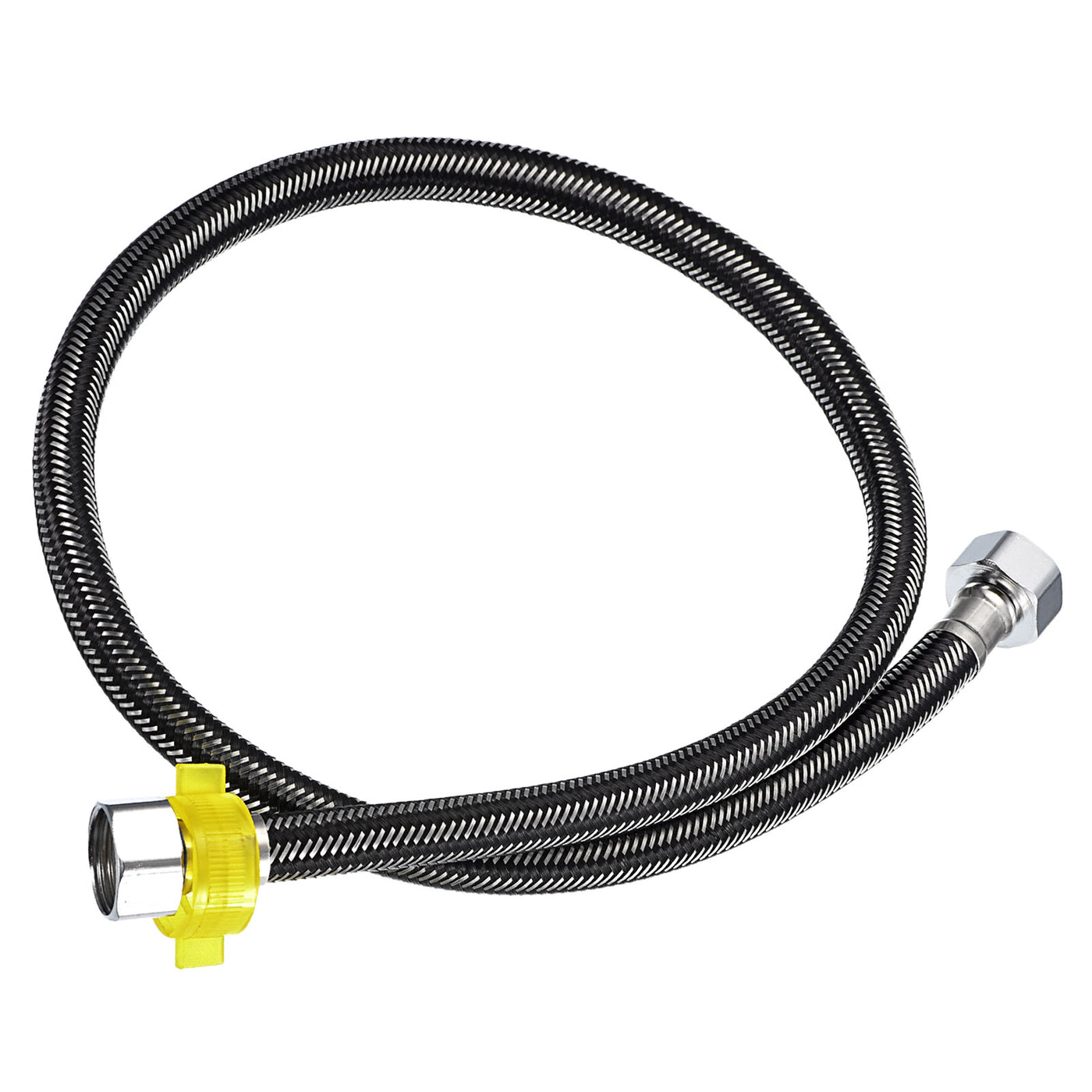 uxcell Uxcell Faucet Supply Line Connector, G1/2 Female x G1/2 Female 31" Hose, Black