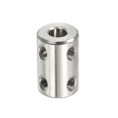 Harfington Shaft Coupler L22xD14 6mm to 8mm Stainless Steel W Screw Silver 4Pack