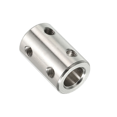 Harfington Shaft Coupler L22xD14 6mm to 8mm Stainless Steel W Screw Silver 4Pack