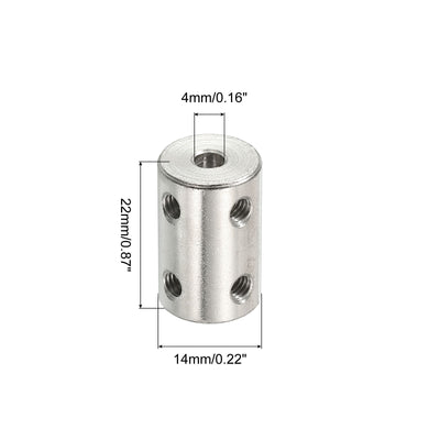 Harfington Shaft Coupler L22xD14 4mm to 5mm Stainless Steel W Screw,Wrench Silver