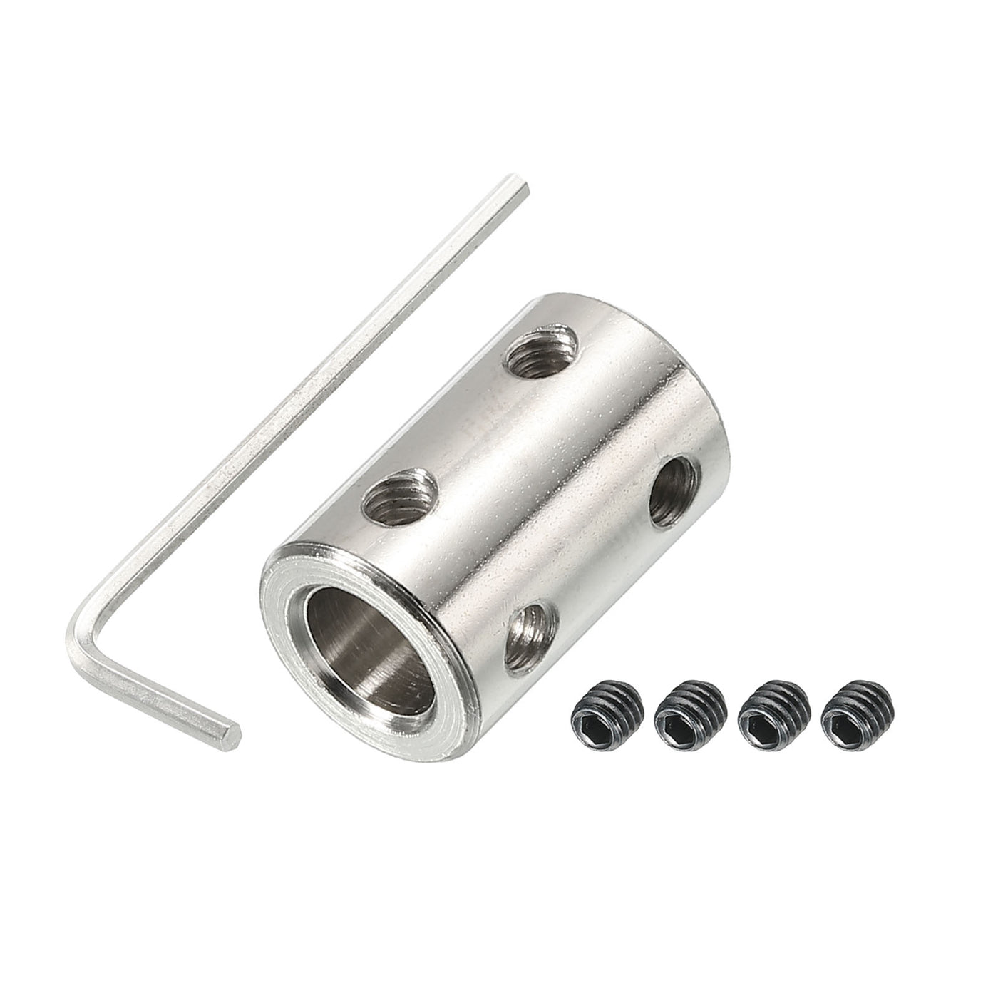 Harfington Shaft Coupler L22xD14 6mm to 8mm Stainless Steel W Screw,Wrench Silver