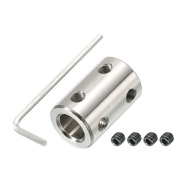 Harfington Shaft Coupler L22xD14 6mm to 8mm Stainless Steel W Screw,Wrench Silver