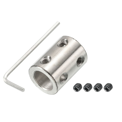 Harfington Shaft Coupler L22xD16 10mm Stainless Steel W Screw,Wrench Silver