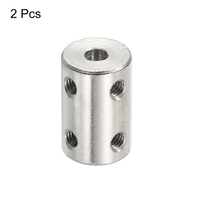 Harfington Shaft Coupler L22xD14 4mm to 6mm Stainless Steel W Screw,Wrench Silver 2Pcs