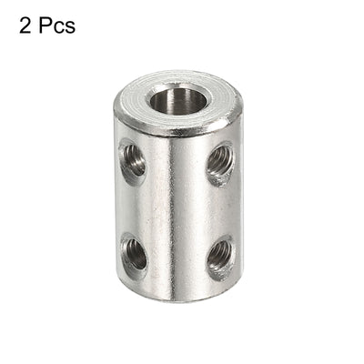 Harfington Shaft Coupler L22xD14 6mm to 8mm Stainless Steel W Screw,Wrench Silver 2Pcs