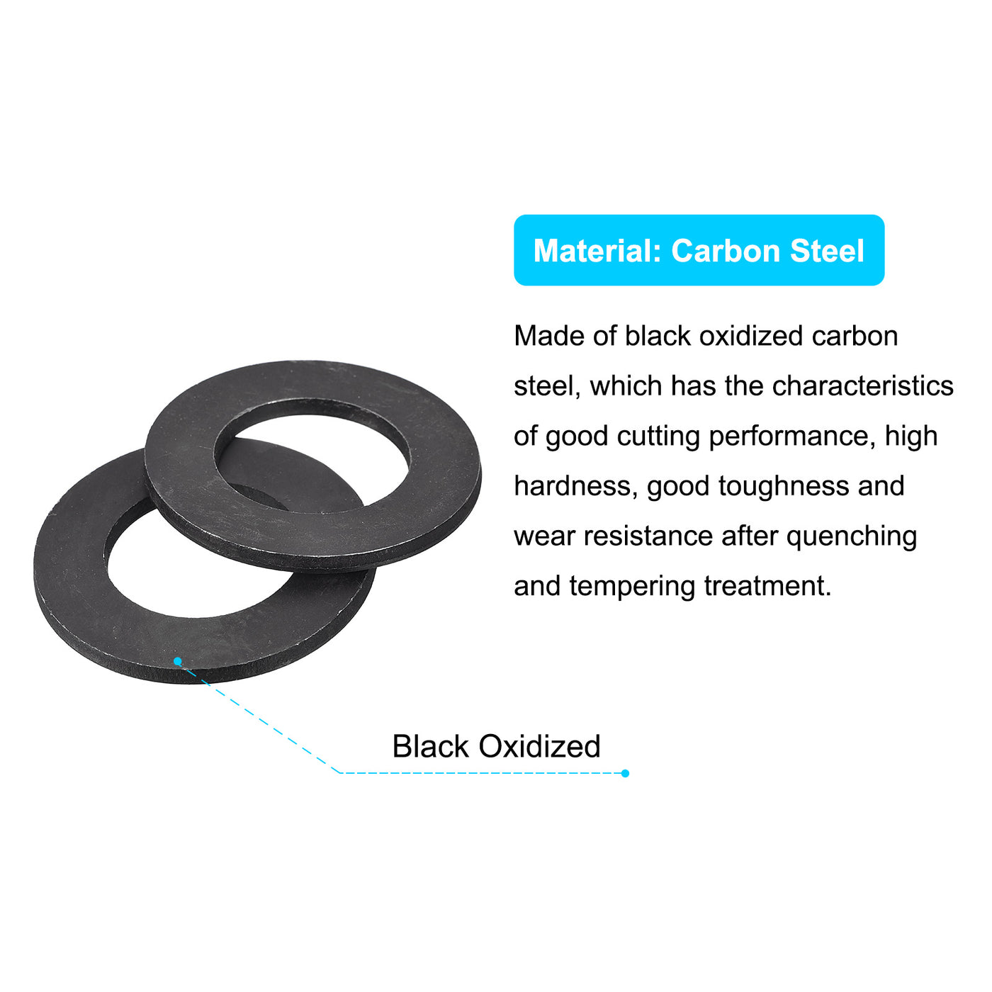 uxcell Uxcell M30 Carbon Steel Flat Washer 2pcs 31x55.6x3.8mm Grade 8.8 Alloy Steel Fasteners