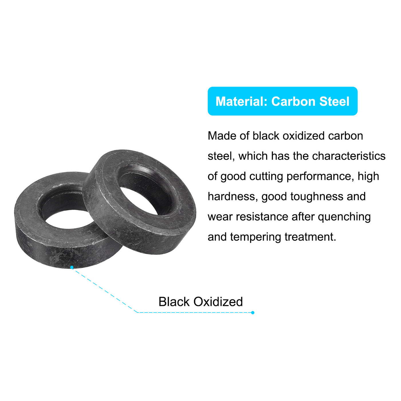 uxcell Uxcell M14 Carbon Steel Flat Washer 5pcs 15x30x9.5mm Grade 8.8 Alloy Steel Fasteners