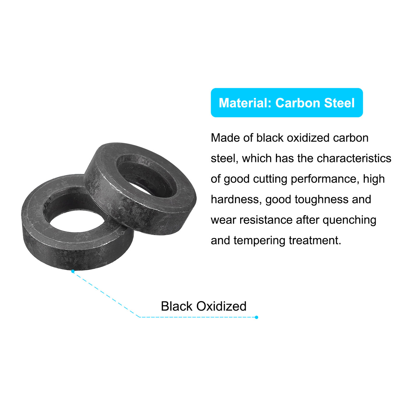 uxcell Uxcell M16 Carbon Steel Flat Washer 5pcs 17x33x10mm Grade 8.8 Alloy Steel Fasteners