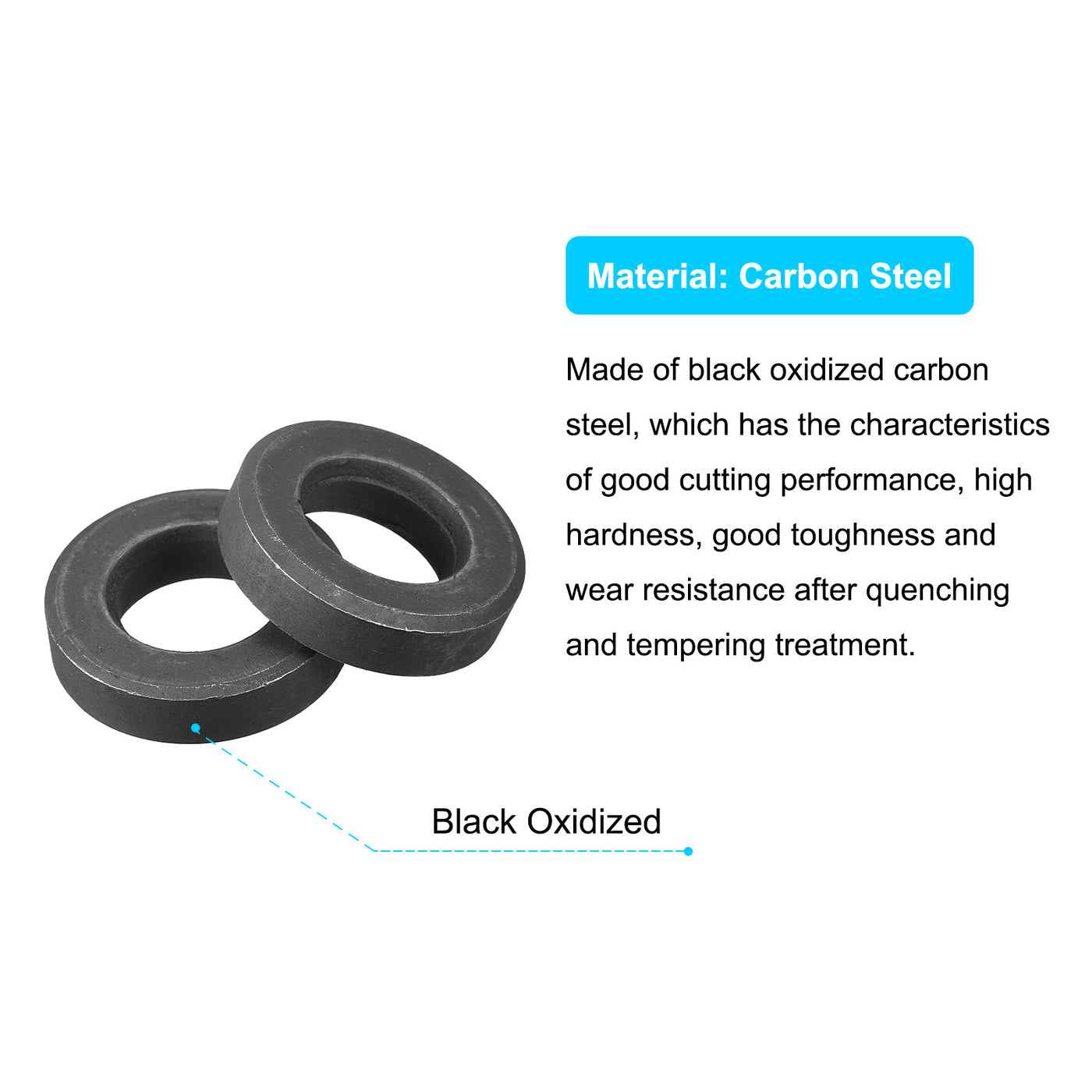 uxcell Uxcell M18 Carbon Steel Flat Washer 2pcs 18.4x35x9mm Grade 8.8 Alloy Steel Fasteners