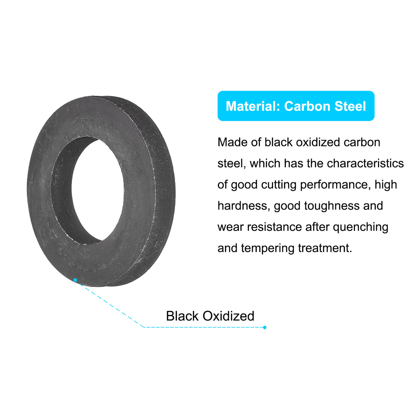 uxcell Uxcell M24 Carbon Steel Flat Washer 25x45x7mm Grade 8.8 Alloy Steel Fasteners