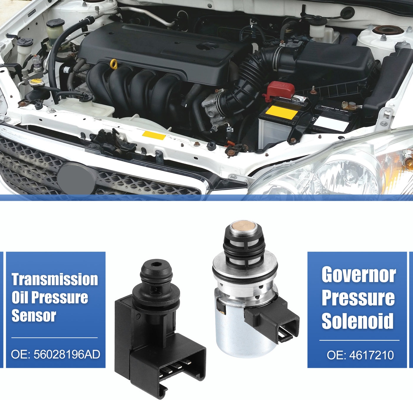 X AUTOHAUX Car Transmission Pressure Sensor Governor Pressure Solenoid Kit 4617210 56028196AD for Dodge Dakota Durango for Ram 1500 2500 3500 for Jeep