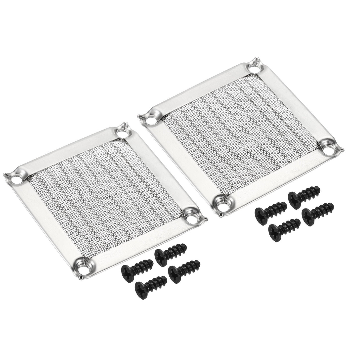Harfington 60mm Fan Filter Grills with Screws, 2 Pack Aluminum Frame Stainless Steel Mesh Dustproof Cover for Computer Case, Silver