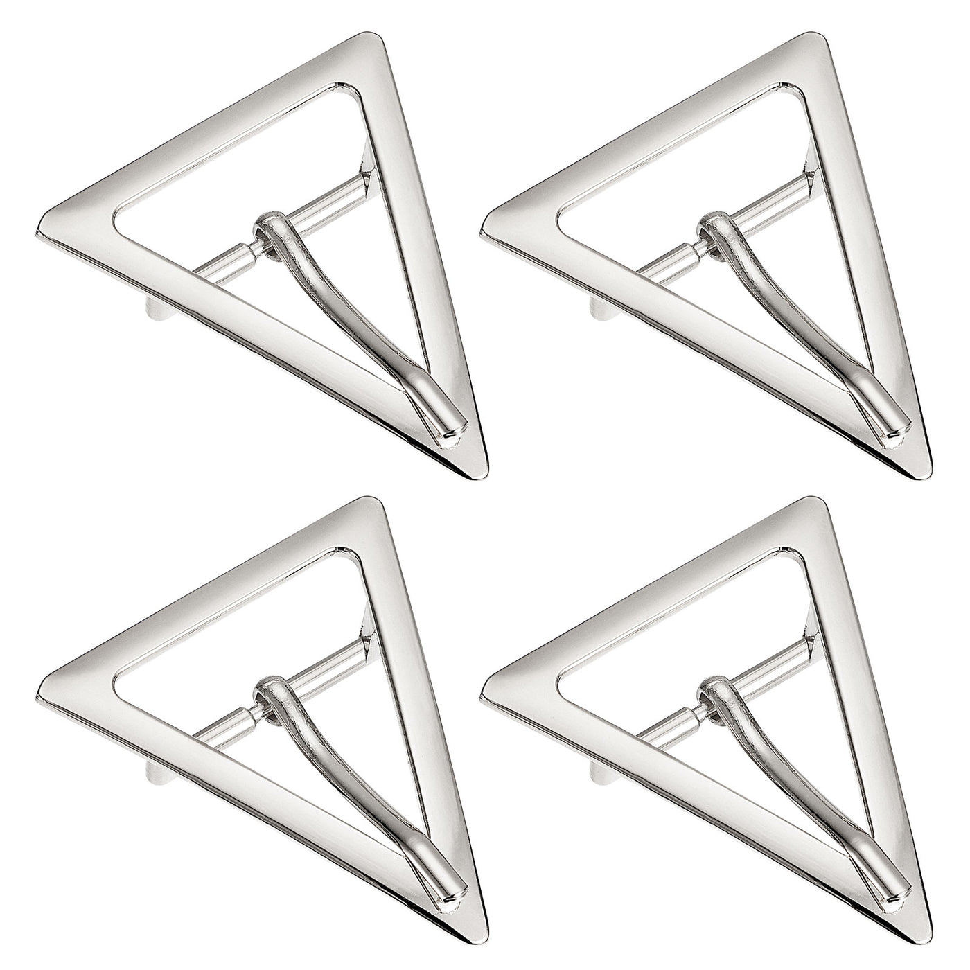 uxcell Uxcell 4Pcs 1.3" Single Prong Belt Buckle Triangle Center Bar Buckles for Belt, Silver