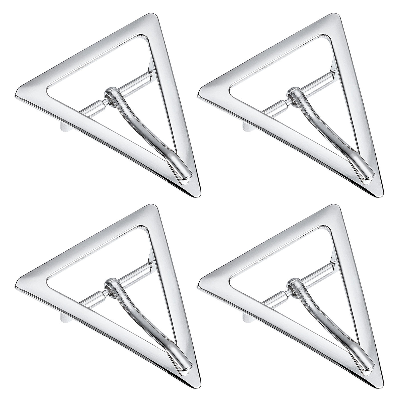 uxcell Uxcell 4Pcs 1.3" Single Prong Belt Buckle Triangle Center Bar Buckles for Belt, White